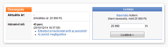 Mi az automatikus licit�l�s �s hogyan kell haszn�lni?